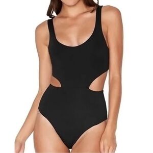 Aerie Black Cut Out Sides One Piece Swimsuit Size S
